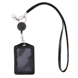 Maxbell 2pieces Rhinestone Lanyard with Retractable Reel Vertical ID Badge Holder