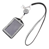 Maxbell 2pieces Rhinestone Lanyard with Retractable Reel Vertical ID Badge Holder