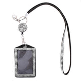 Maxbell 2pieces Rhinestone Lanyard with Retractable Reel Vertical ID Badge Holder