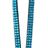 Rhinestone Lanyard with Retractable Reel Vertical ID Badge Holder Deep Blue