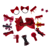 Maxbell 16 Pieces Kids Baby Girl Bow Hair Clips Flower Barrette Pins Gift 16 Pcs-Red - Aladdin Shoppers