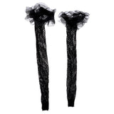 Maxbell Maxbell Sexy Women Mesh Long Socks Thigh High Stocking With Lace Flower Black