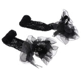 Maxbell Maxbell Sexy Women Mesh Long Socks Thigh High Stocking With Lace Flower Black