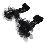 Maxbell Maxbell Sexy Women Mesh Long Socks Thigh High Stocking With Lace Flower Black