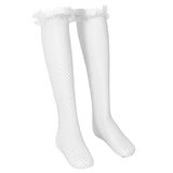 Maxbell Maxbell Sexy Women Mesh Long Socks Thigh High Stocking With Lace Flower Black