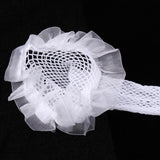 Maxbell Maxbell Sexy Women Mesh Long Socks Thigh High Stocking With Lace Flower White