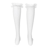 Maxbell Maxbell Sexy Women Mesh Long Socks Thigh High Stocking With Lace Flower Black