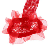 Maxbell Maxbell Sexy Women Mesh Long Socks Thigh High Stocking With Lace Flower Red