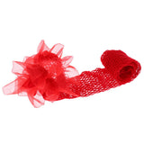Maxbell Maxbell Sexy Women Mesh Long Socks Thigh High Stocking With Lace Flower Red