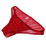Maxbell Mens Bikini Briefs Underpants Mesh See Through Sexy Pants Glitter XL red - Aladdin Shoppers