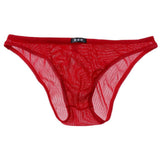 Maxbell Mens Bikini Briefs Underpants Mesh See Through Sexy Pants Glitter XL red - Aladdin Shoppers