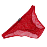 Maxbell Mens Bikini Briefs Underpants Mesh See Through Sexy Pants Glitter XL red - Aladdin Shoppers