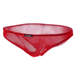 Maxbell Mens Bikini Briefs Underpants Mesh See Through Sexy Pants Glitter XL red - Aladdin Shoppers