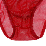 Maxbell Mens Bikini Briefs Underpants Mesh See Through Sexy Pants Glitter XL red - Aladdin Shoppers