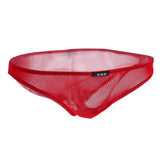 Maxbell Mens Bikini Briefs Underpants Mesh See Through Sexy Pants Glitter XL red - Aladdin Shoppers