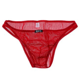 Maxbell Mens Bikini Briefs Underpants Mesh See Through Sexy Pants Glitter XL red - Aladdin Shoppers