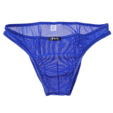 Maxbell Mens Bikini Briefs Underpants Mesh See Through Sexy Pants Glitter XL blue - Aladdin Shoppers