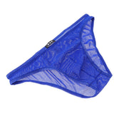 Maxbell Mens Bikini Briefs Underpants Mesh See Through Sexy Pants Glitter XL blue - Aladdin Shoppers