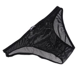 Maxbell Mens Bikini Briefs Underpants Mesh See Through Sexy Pants Glitter XL black - Aladdin Shoppers