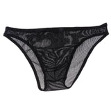 Maxbell Mens Bikini Briefs Underpants Mesh See Through Sexy Pants Glitter XL black - Aladdin Shoppers