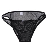 Maxbell Mens Bikini Briefs Underpants Mesh See Through Sexy Pants Glitter XL black - Aladdin Shoppers