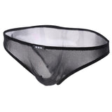 Maxbell Mens Bikini Briefs Underpants Mesh See Through Sexy Pants Glitter XL black - Aladdin Shoppers