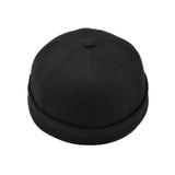 Maxbell 2x Retro Casual Docker Hat SkullCap Beanie Brimless Landlord Hat Black+Brown