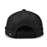 Maxbell 2 Pieces Retro Eaves Flange Landlord Biker Caps Fashion Docker Beanie Black