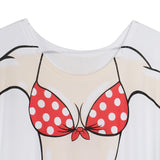 Maxbell Pack of 2pcs Funny Women Lady American Cowboy Polka Dots Bikini Cover-up T-shirt Oversize Tee Tops Fancy Dress Sleepwear - Aladdin Shoppers