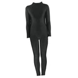 Maxbell Adult Spandex Bodysuit Catsuit Dance Costume Stretchy Unitard Black L - Aladdin Shoppers