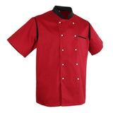 Maxbell Unisex Chef Jacket Mesh Short Sleeves Hotel Kitchen Chefwear Coat M Red - Aladdin Shoppers