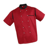 Maxbell Unisex Chef Jacket Mesh Short Sleeves Hotel Kitchen Chefwear Coat M Red - Aladdin Shoppers