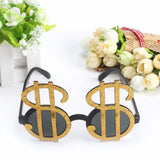 Maxbell 2xNovelty Gold US Dollar Sunglasses Red Lips Eye Glasses Funny Costume Party