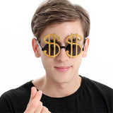 Maxbell 2xNovelty Gold US Dollar Sunglasses Red Lips Eye Glasses Funny Costume Party