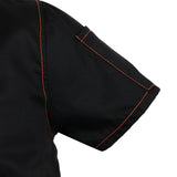Maxbell 2 Pieces Denim Chef Jacket Coat Short Sleeves Kitchen Uniform Blue Black M
