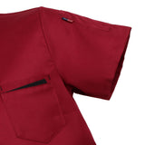 Maxbell Unisex Red Chef Jacket Coat Short Sleeves Shirt Hat Hotel Kitchen Uniform M