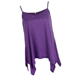 Maxbell Women Sexy Spaghetti Strap Tank Tops V Neck Pleated Camisole Purple S