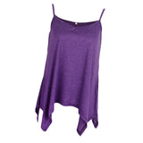 Maxbell Maxbell Women Sexy Spaghetti Strap Tank Tops V Neck Pleated Camisole Purple S