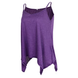 Maxbell Maxbell Women Sexy Spaghetti Strap Tank Tops V Neck Pleated Camisole Purple S