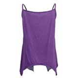 Maxbell Women Sexy Spaghetti Strap Tank Tops V Neck Pleated Camisole Purple S