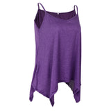 Maxbell Maxbell Women Sexy Spaghetti Strap Tank Tops V Neck Pleated Camisole Purple L