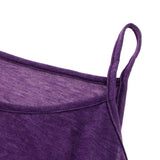 Maxbell Maxbell Women Sexy Spaghetti Strap Tank Tops V Neck Pleated Camisole Purple L