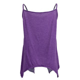 Maxbell Maxbell Women Sexy Spaghetti Strap Tank Tops V Neck Pleated Camisole Purple L