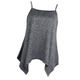 Maxbell Maxbell Women Sexy Spaghetti Strap Tank Tops V Neck Pleated Camisole Gray M