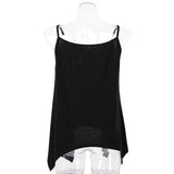 Maxbell Maxbell Women Sexy Spaghetti Strap Tank Tops V Neck Pleated Camisole Black S