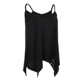 Maxbell Maxbell Women Sexy Spaghetti Strap Tank Tops V Neck Pleated Camisole Black S