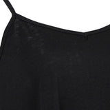 Maxbell Maxbell Women Sexy Spaghetti Strap Tank Tops V Neck Pleated Camisole Black S