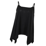 Maxbell Maxbell Women Sexy Spaghetti Strap Tank Tops V Neck Pleated Camisole Black L