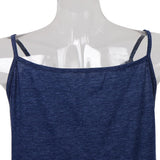 Maxbell Maxbell Women Sexy Spaghetti Strap Tank Tops V Neck Pleated Camisole Blue M