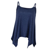Maxbell Women Sexy Spaghetti Strap Tank Tops V Neck Pleated Camisole Blue M